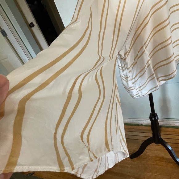 Anthropologie Guapa Kimono Gold Striped Blouse - Picture 6 of 11